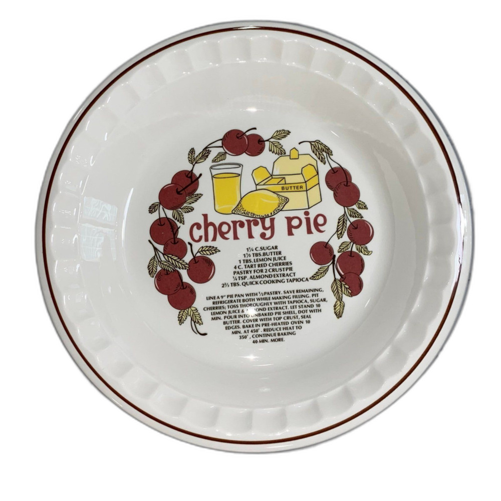 Vintage Hankook Cherry Pie Dish with full Recipe. - Picture 8 of 8